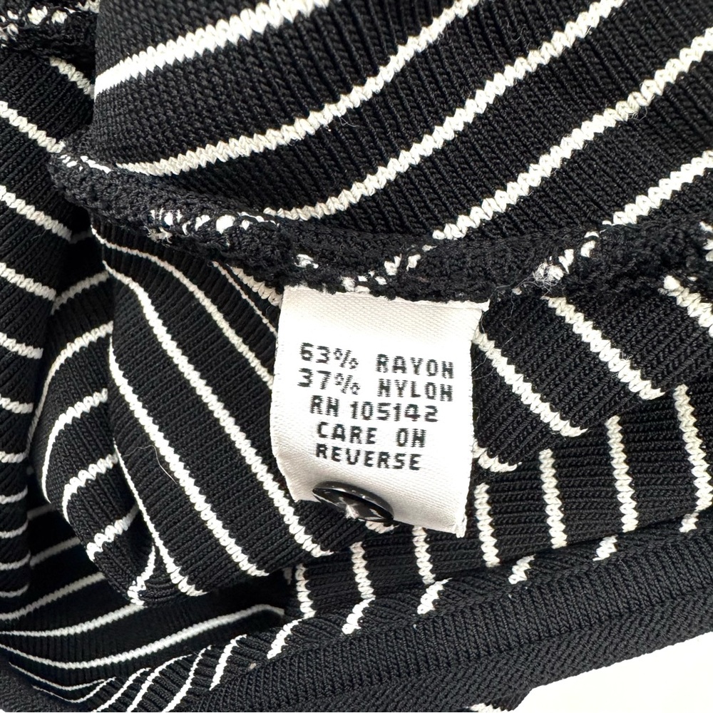 White House Black Market Women’s M Black White Striped High Neck Tank Top Shirt - Picture 8 of 11